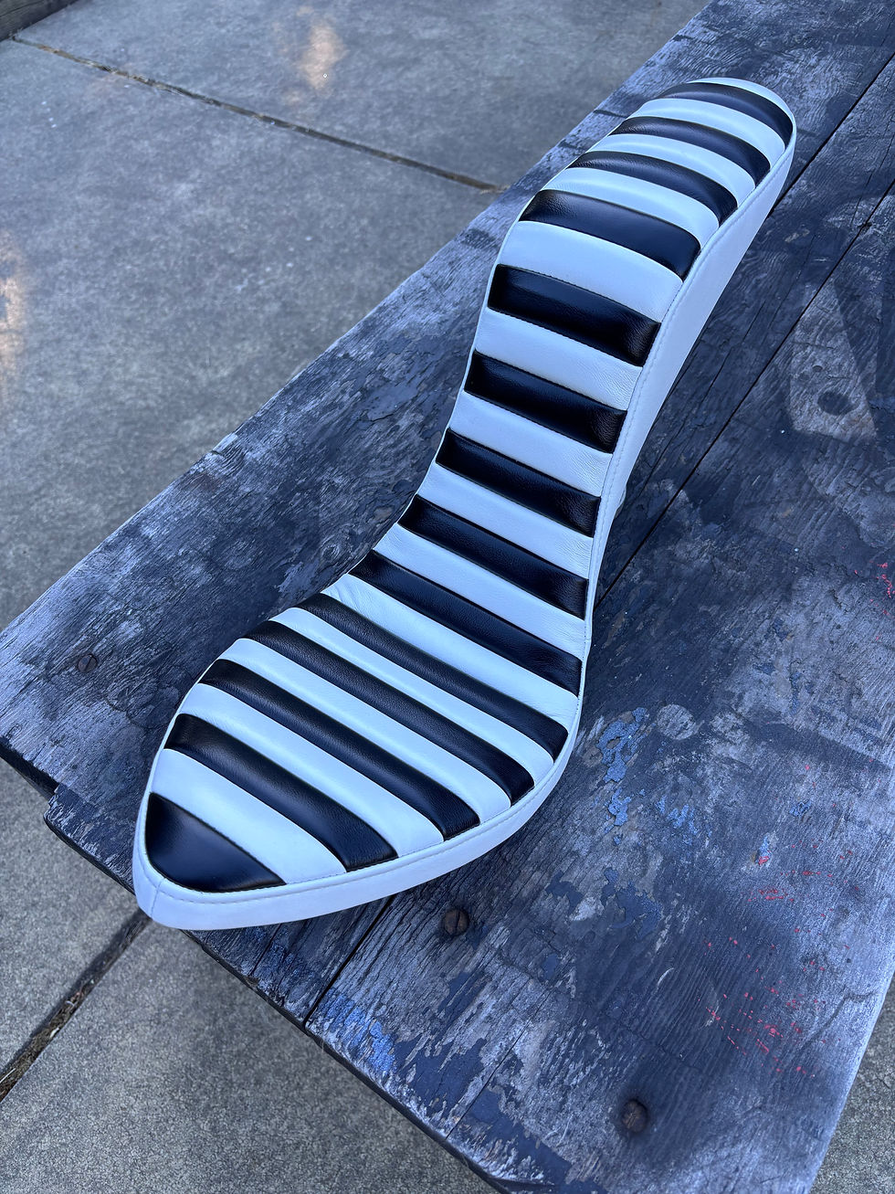 Thumbnail: Loveseat in Prison Stripes Tuck & Roll White Sides