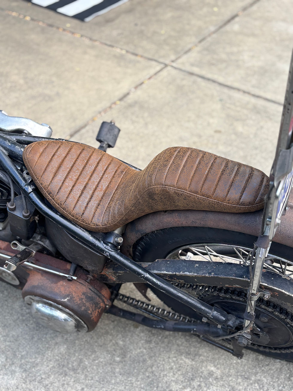 Thumbnail: Loveseat in Old Brown Lamb Tuck and Roll