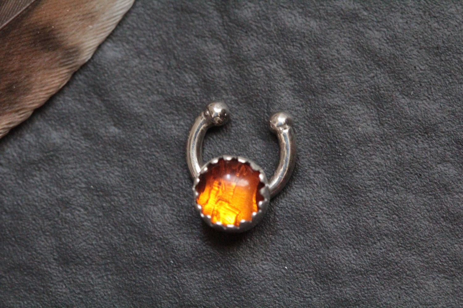 Faux Septum Ring - Amber