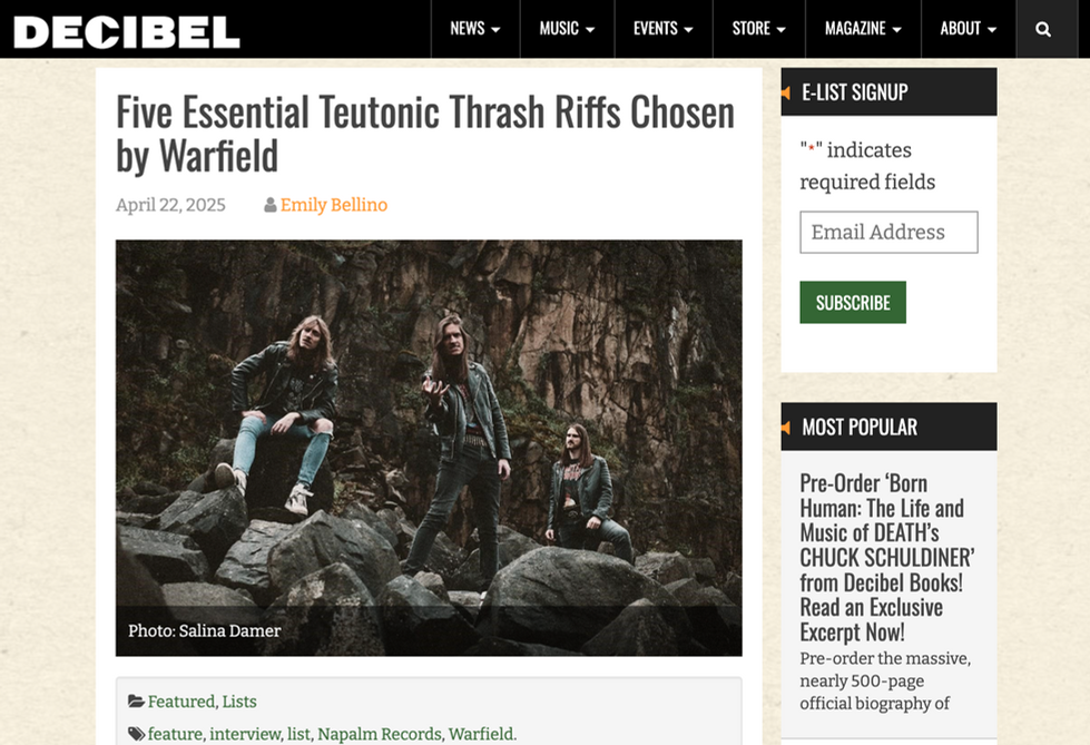 Decibel Magazine Feature