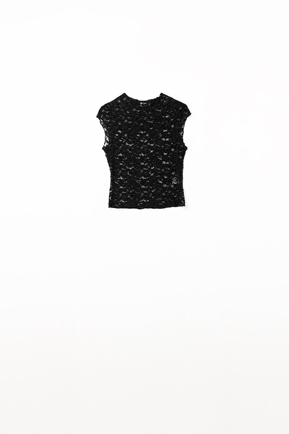Thumbnail: Romantic Lace T-Shirt With Cap Sleeves in Black