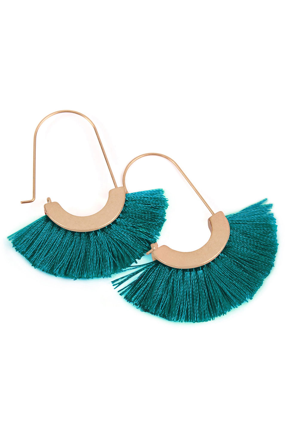 Thumbnail: Fan Shape Drop Hoop Earrings