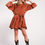 Thumbnail: Satin Mini Dress With Belt in Orange