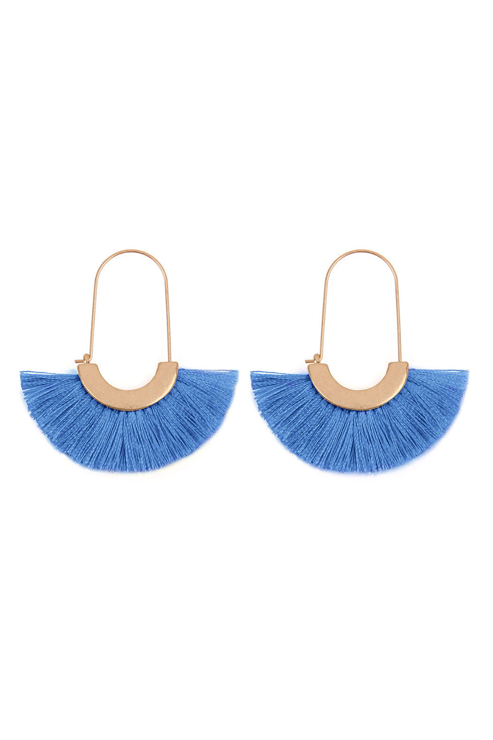 Thumbnail: Fan Shape Drop Hoop Earrings