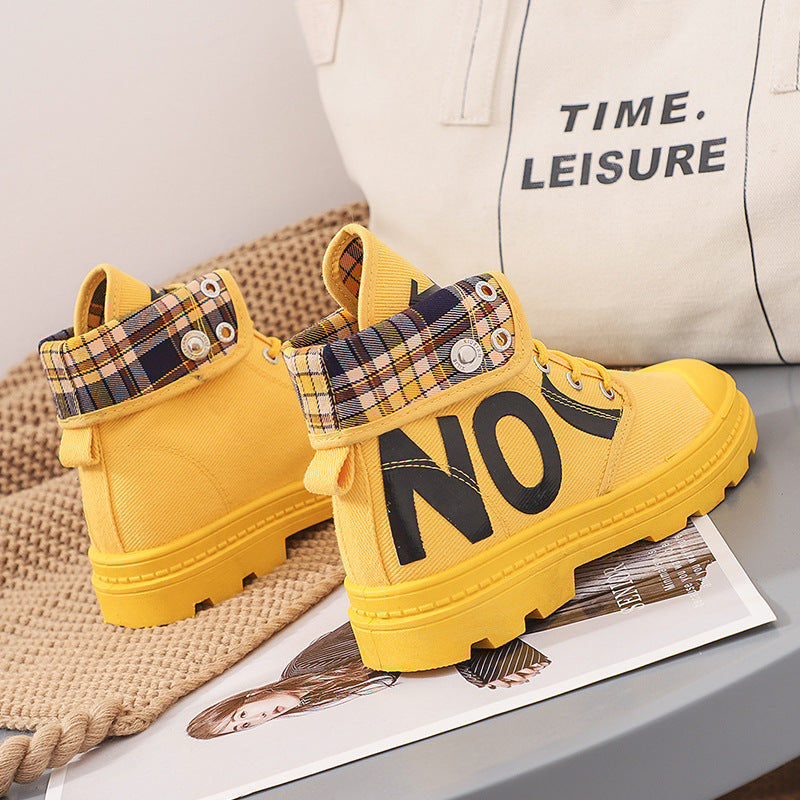 Thumbnail: New All-Match High-Top Girls Canvas Short Boots Women's Shoes