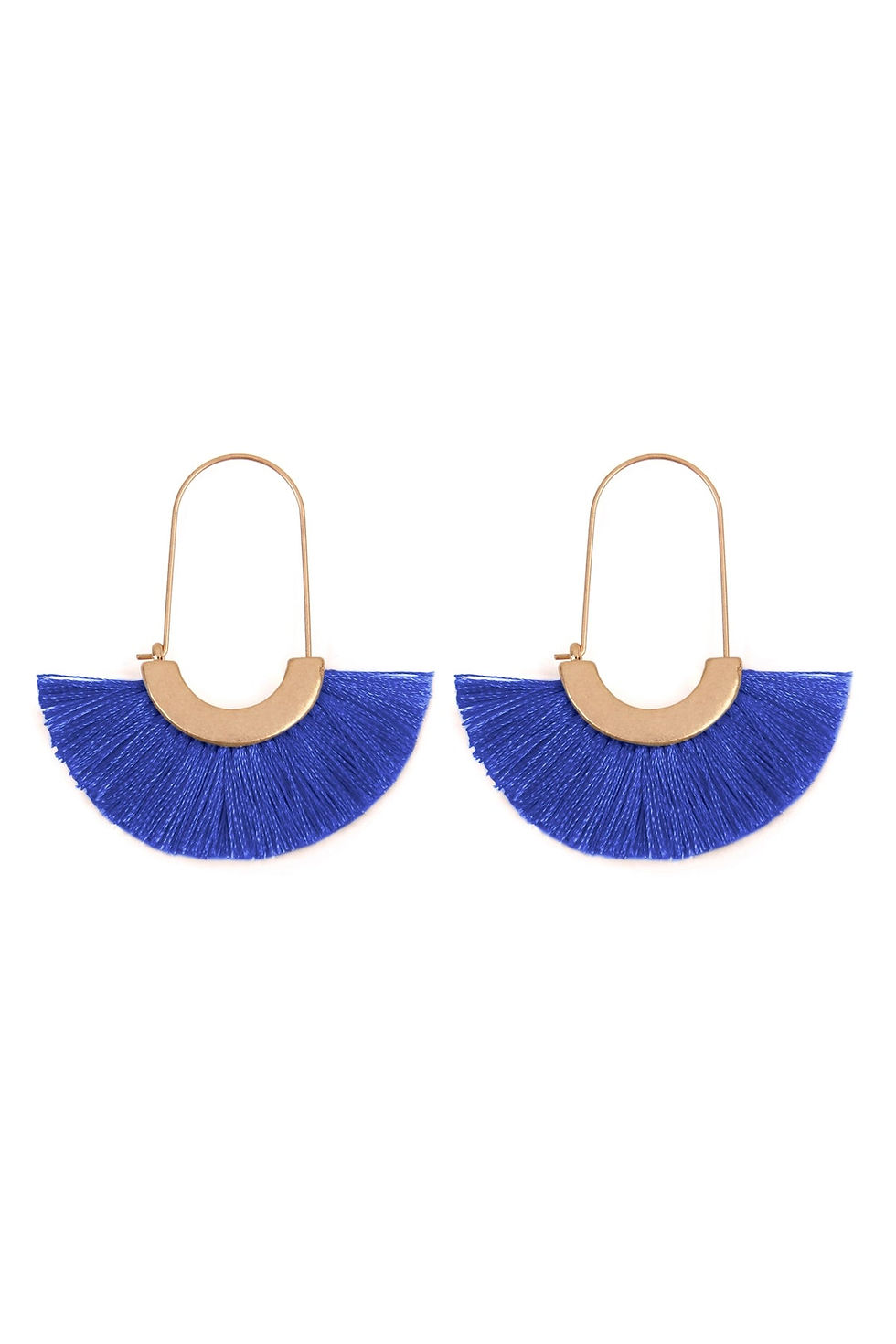 Thumbnail: Fan Shape Drop Hoop Earrings