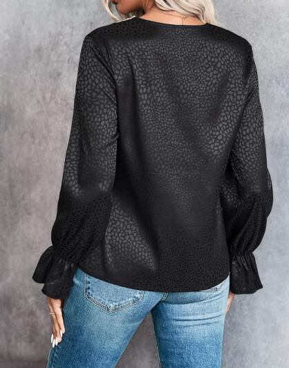 Thumbnail: Long Sleeve v Neck Blouse