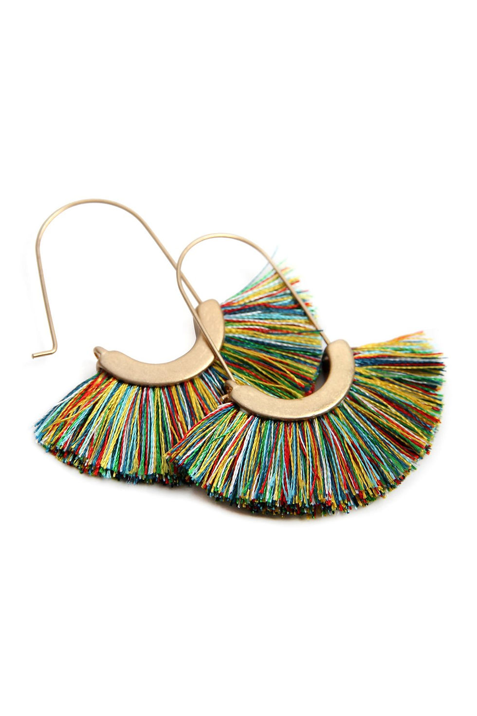 Thumbnail: Fan Shape Drop Hoop Earrings