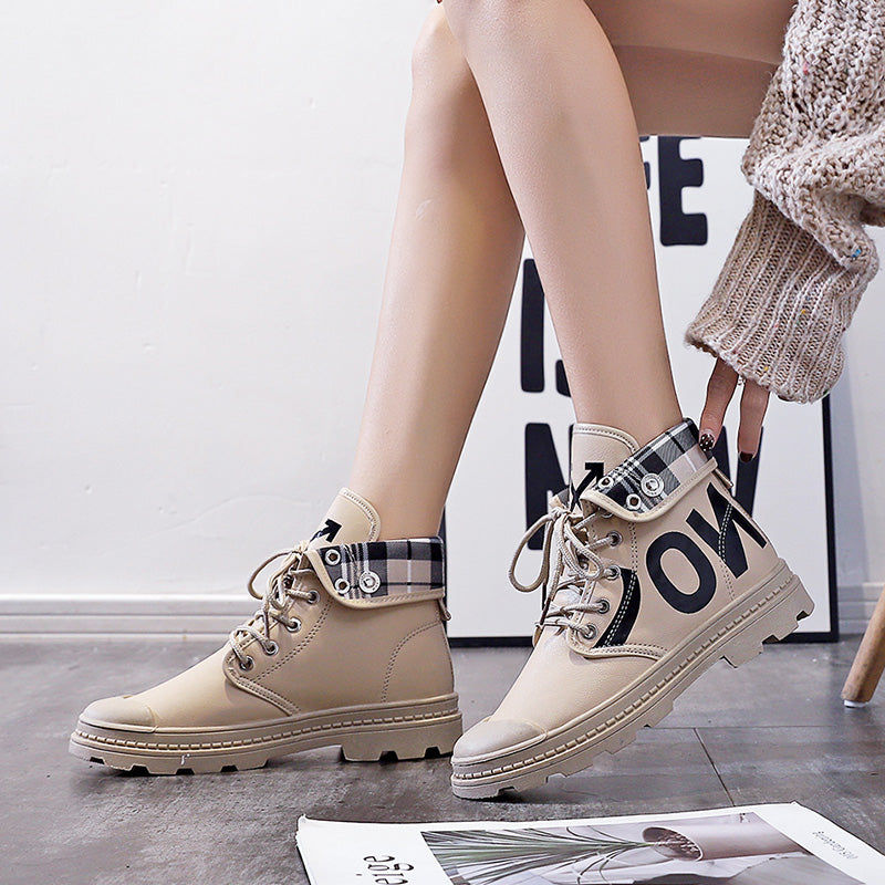 Thumbnail: New All-Match High-Top Girls Canvas Short Boots Women's Shoes