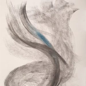 Tři přání III, intuitivní malba, suchý pastel na karton od Hany Pospíšilové.