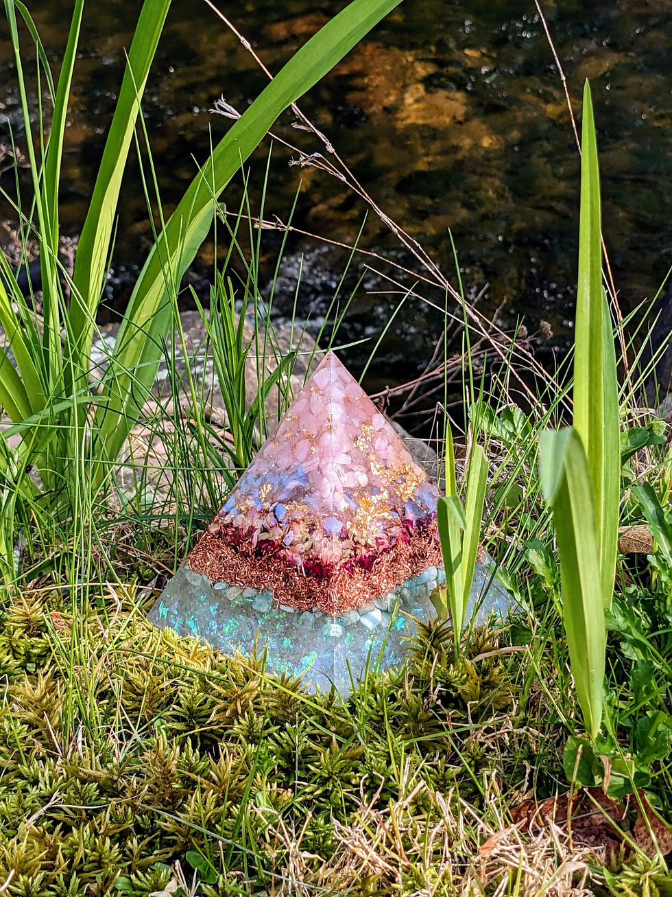 Thumbnail: NEW!! Large Fairy Garden of Light Crystal Orgonite Pyramid