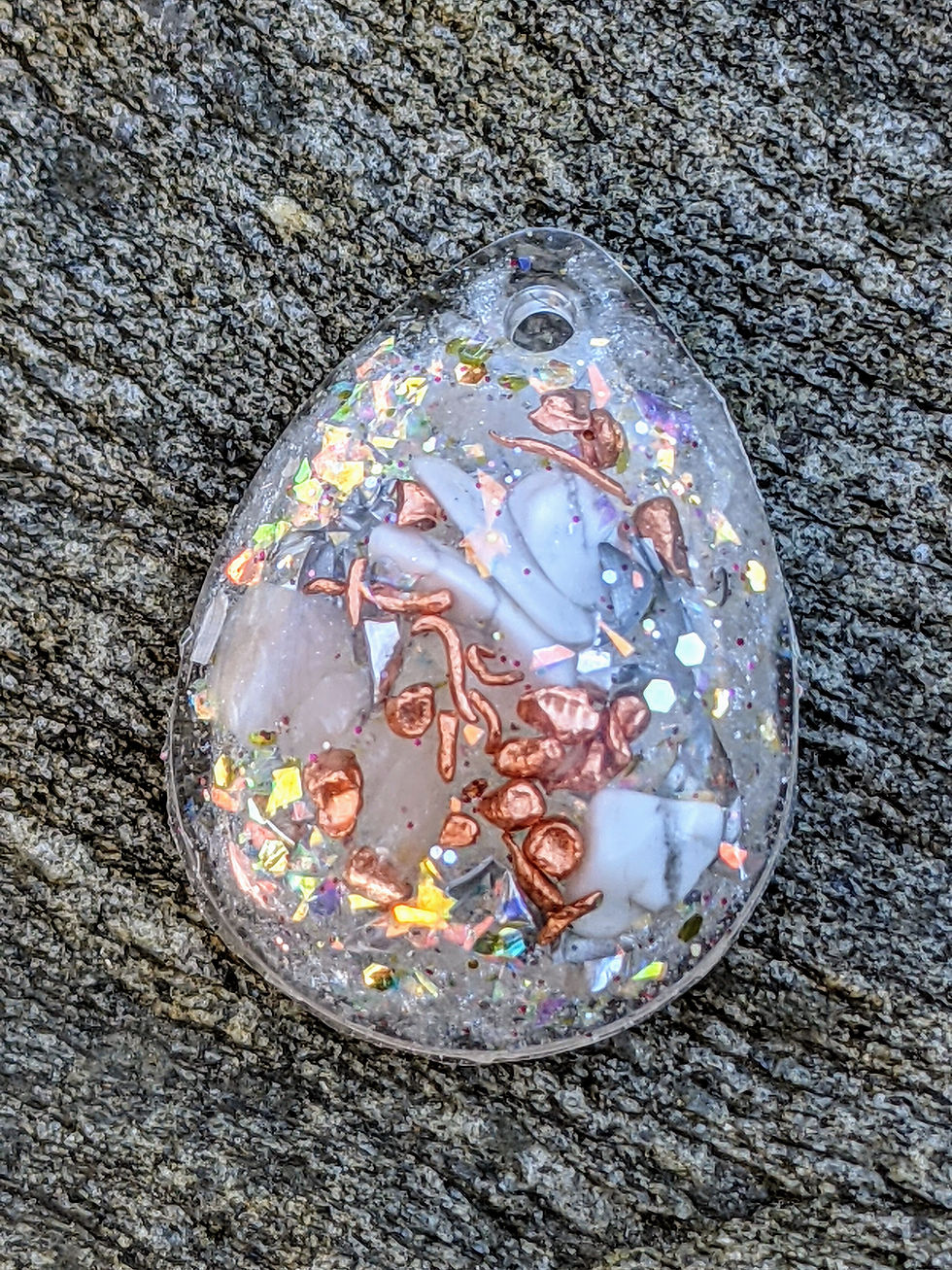 Thumbnail: BRAND NEW! Angel of Peace Orgonite Crystal Water Drop Pendant