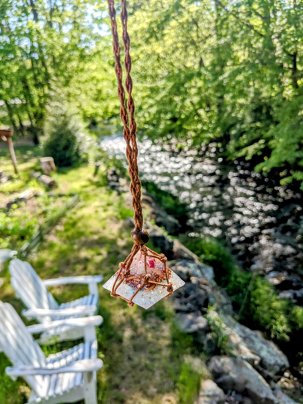 Thumbnail: MINI Fairy Garden of Light Crystal GIZA Orgonite POCKET Pyramid/Pendant Options