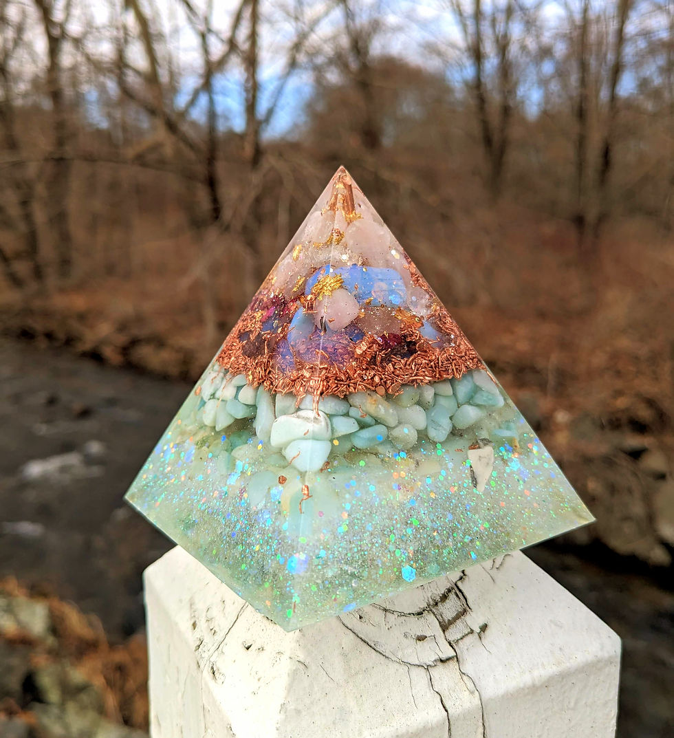 Thumbnail: Medium Tall Fairy Garden of Light Crystal Orgonite Pyramid