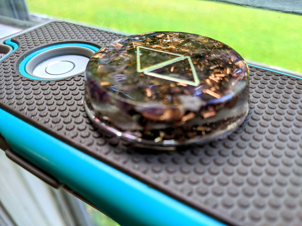 Thumbnail: NEW PRODUCT!  Handmade Tree of Life Orgonite Protection Puck (Cell Phone etc)