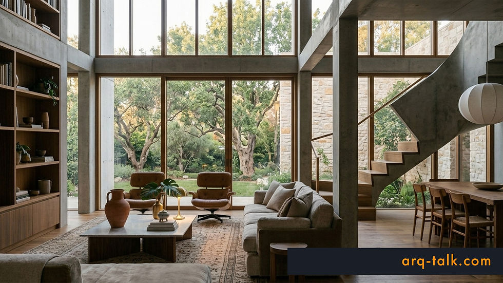 Espacio interior contemporáneo fotografiado con iluminación natural, composición equilibrada y sensación de amplitud para fotografía arquitectónica.