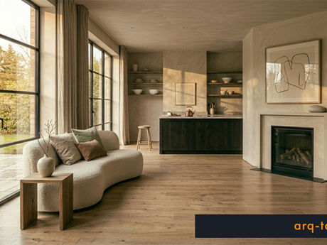 Proceso de staging para fotografía de interiores en una sala moderna con decoración neutra, plantas, libros, textiles y accesorios cuidadosamente seleccionados. La secuencia muestra la edición visual del espacio, la organización de objetos, la armonía de colores y la preparación profesional previa a una sesión fotográfica de arquitectura e interiorismo.