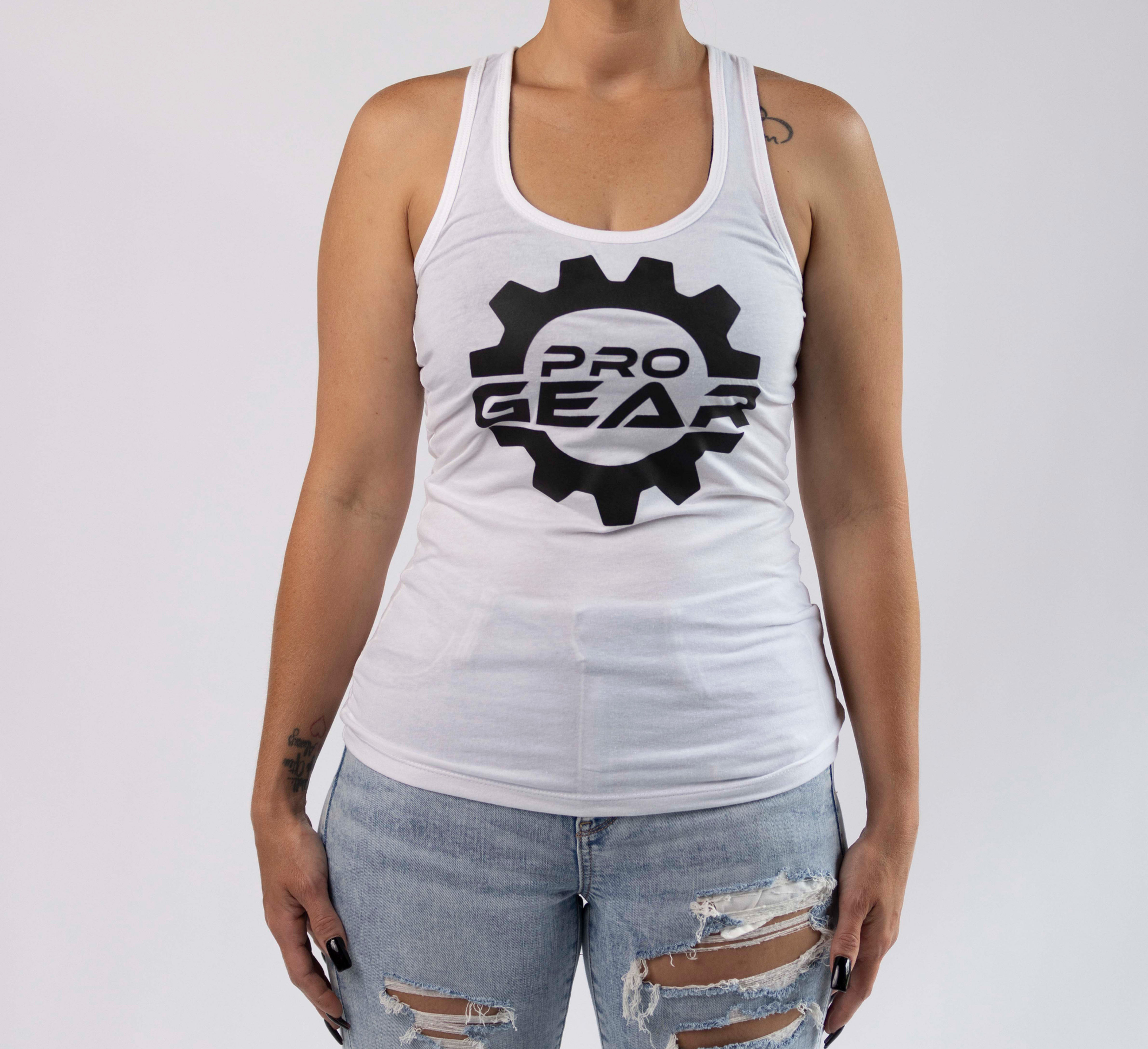 White w/ Black Gear Logo