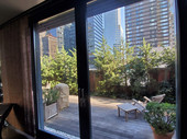 City view from deck chairs