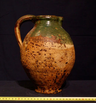 Cruche à une anse vernissée verte XVIIIème.JPG