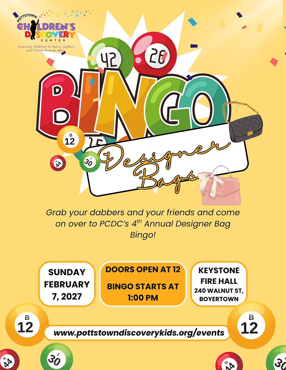 4th Annual PCDC Designer Bag Bingo
