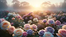 A-serene-and-beautiful-horizontal-image-of-a-rose-garden-at-dawn-capturing-a-variety-of-ro