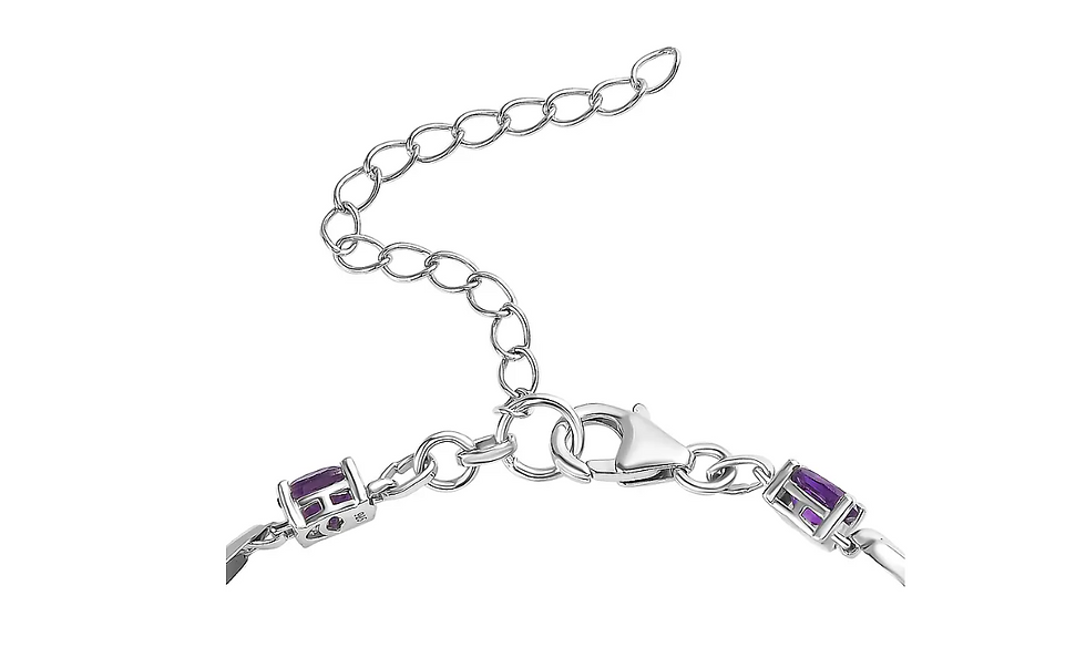 Thumbnail: Amethyst Silver Station Bracelet