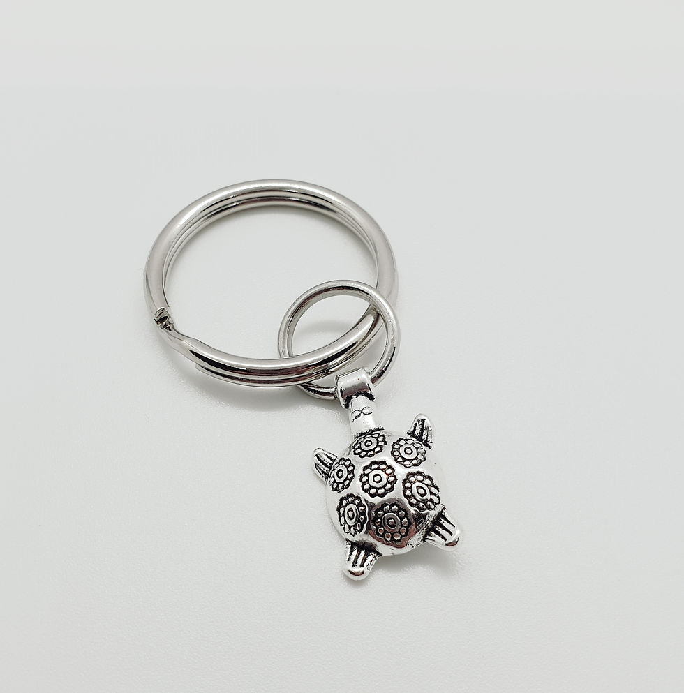 Thumbnail: key ring with turtle charm attached