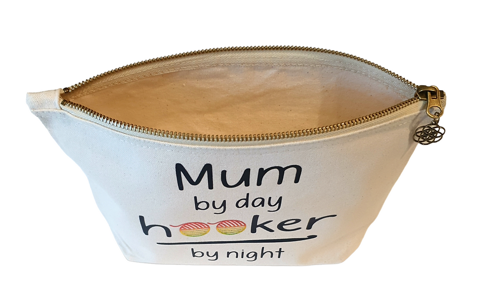 Thumbnail: Natural canvas zip bag open top view