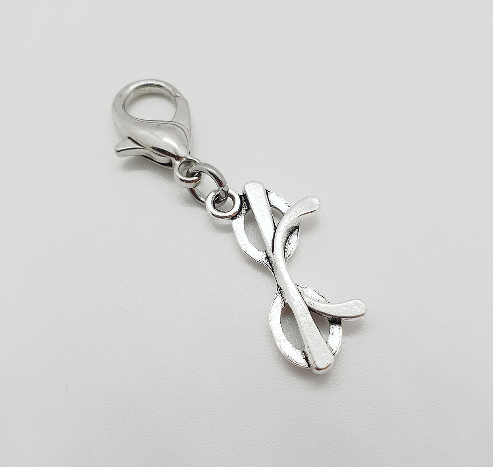 Thumbnail: pair of glasses charm with lobster clasp - rear view