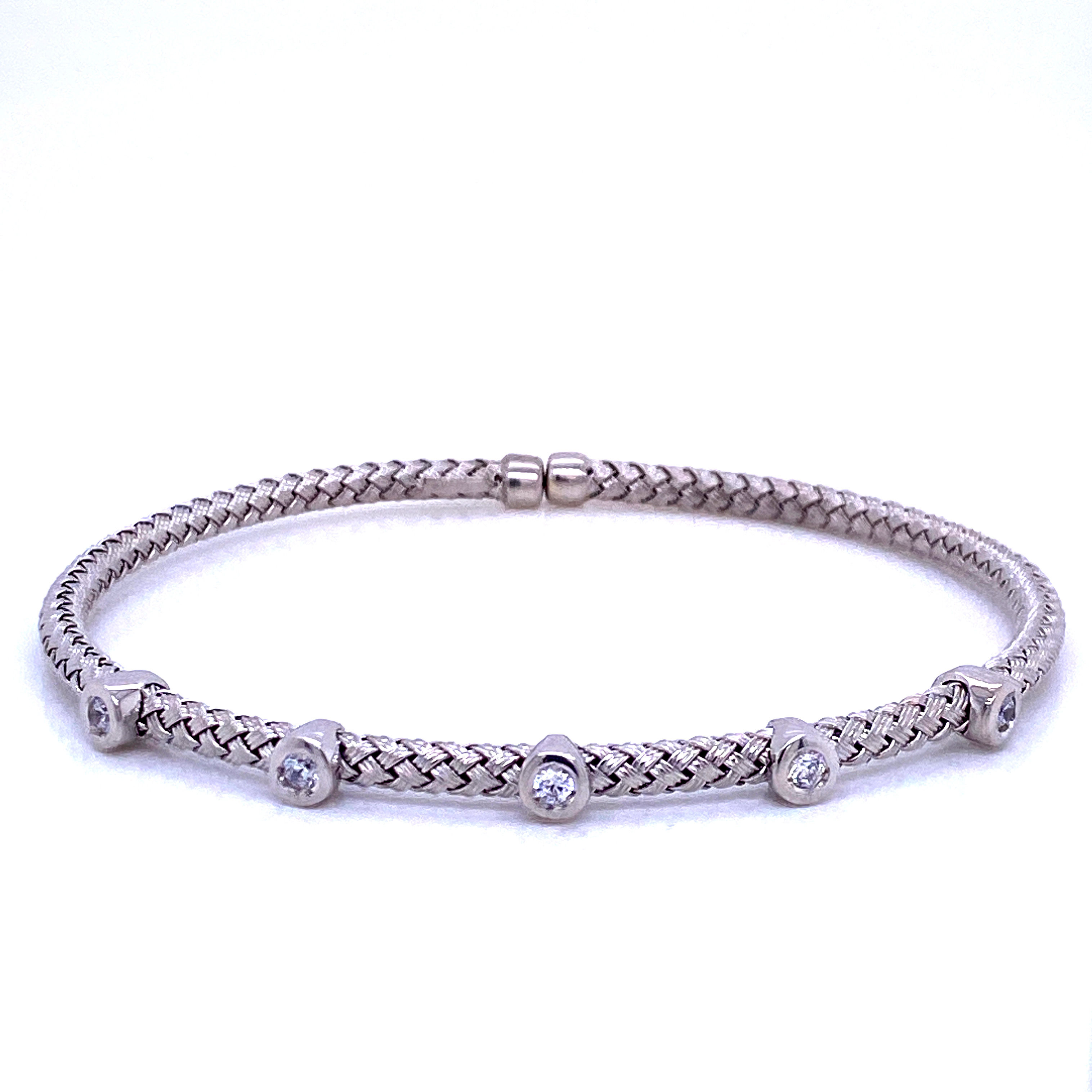 Five Crystal Bezel Cuff (Oversized)