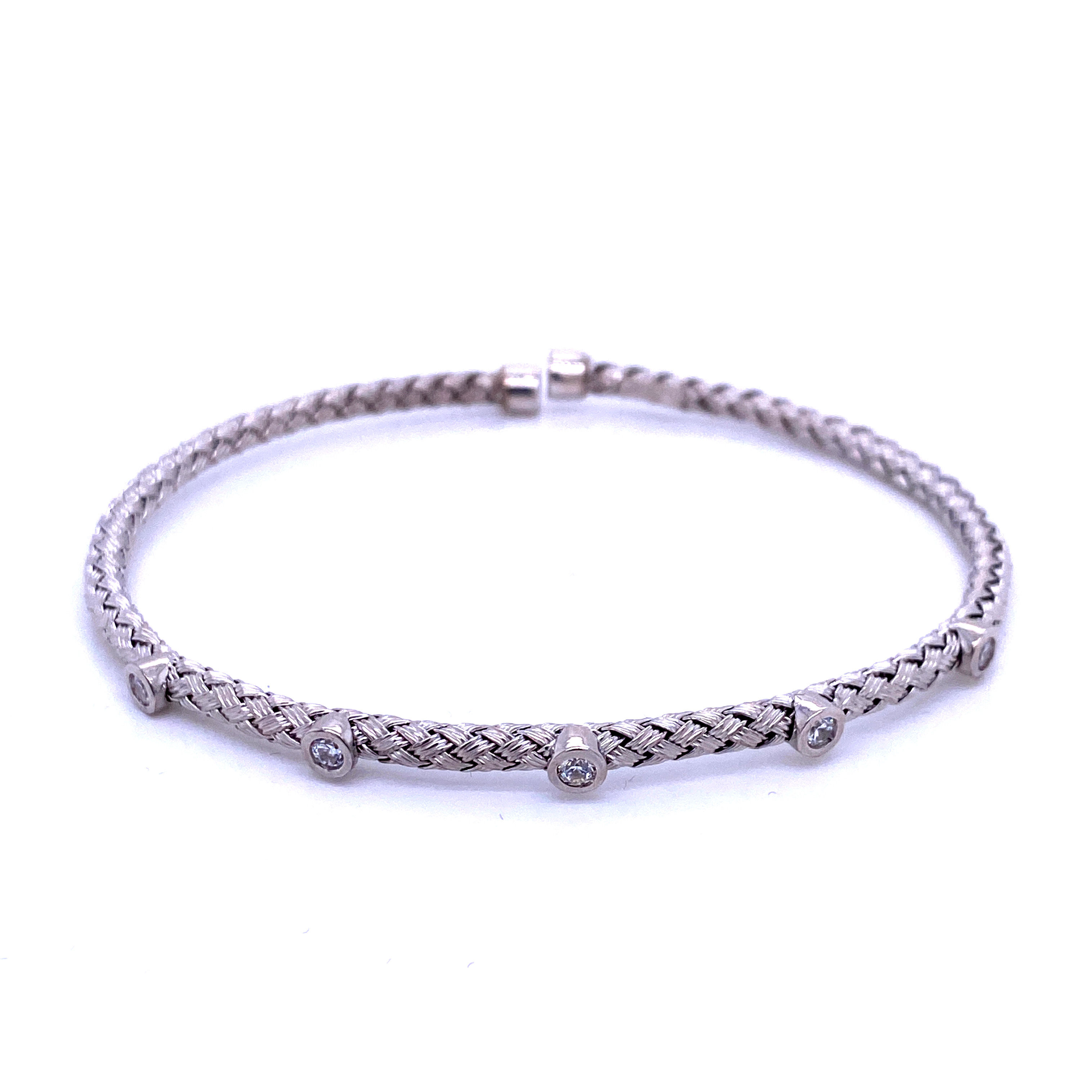 Five Crystal Bezel Cuff (Thin)