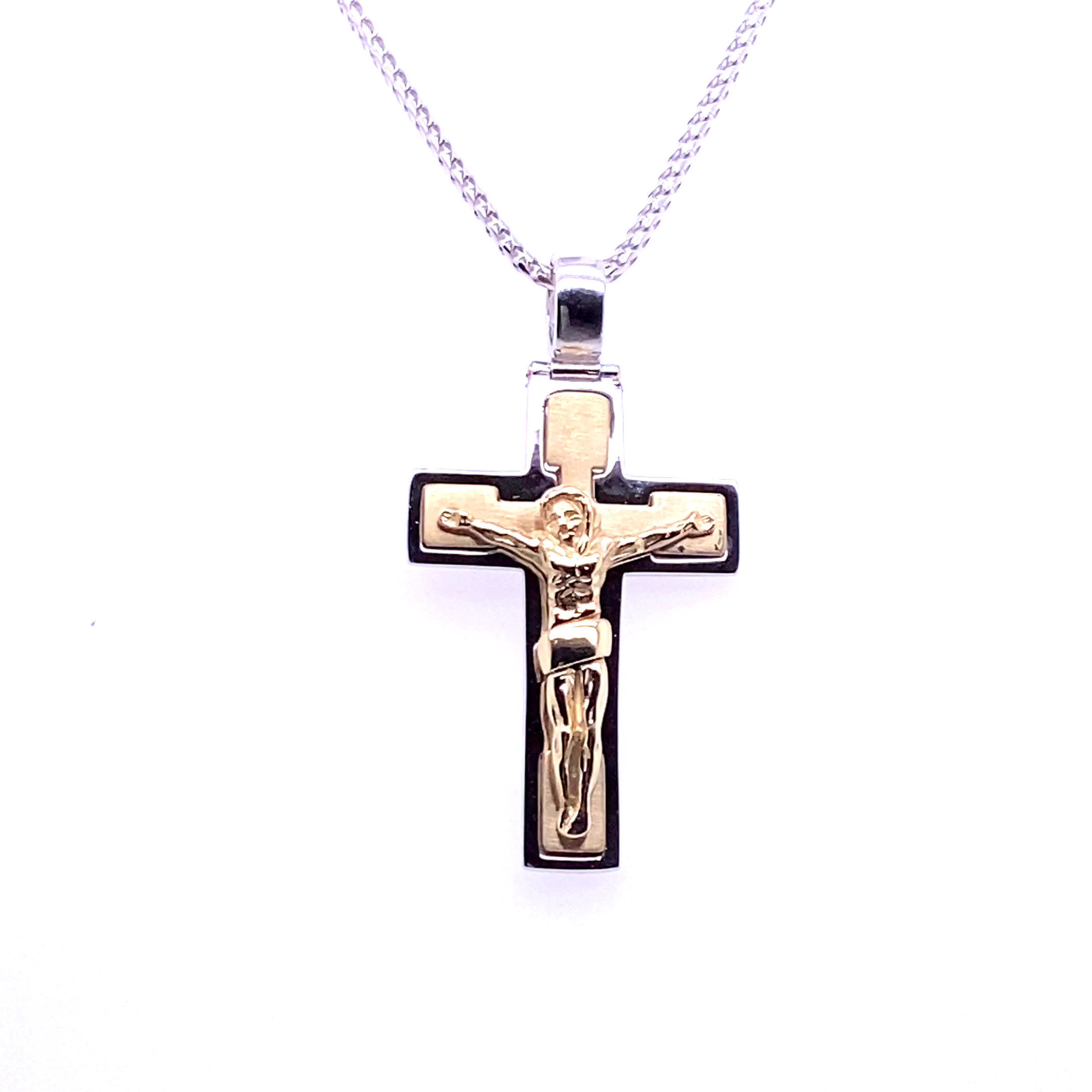 Two-Tone Gold Crucifix Cross