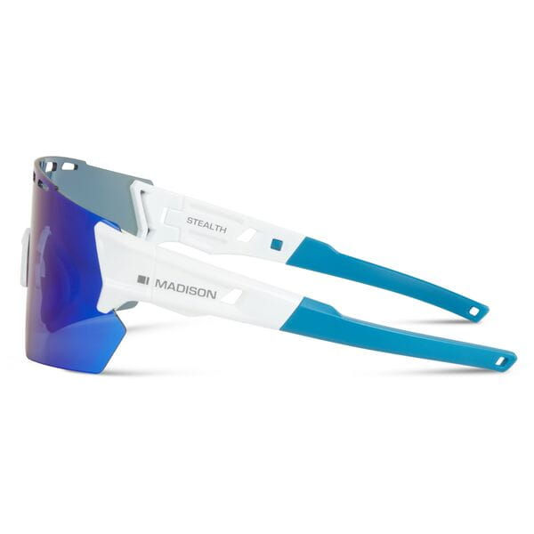 Thumbnail: Stealth Gloss White Sunglasses - Blue Mirror Lens