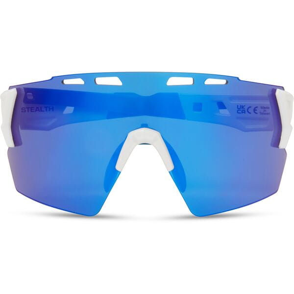 Thumbnail: Stealth Gloss White Sunglasses - Blue Mirror Lens