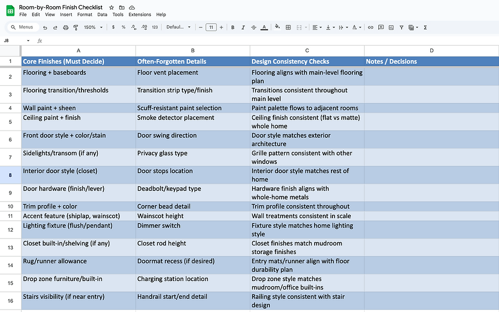 room by room finish checklist image