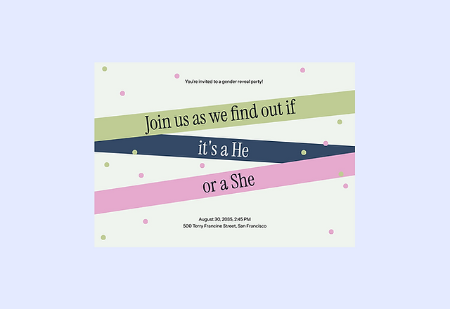Pop Geometric Gender Reveal Invitation