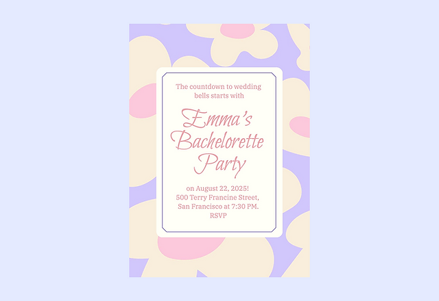 Simple Floral Bachelorette Invitation