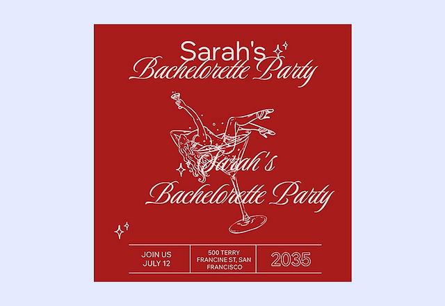 Bold Romantic Bachelorette Invitation