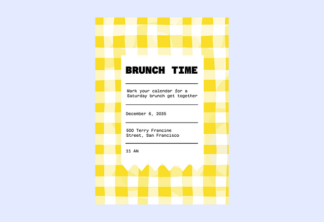 Simple Cute Geometric Brunch Invitation