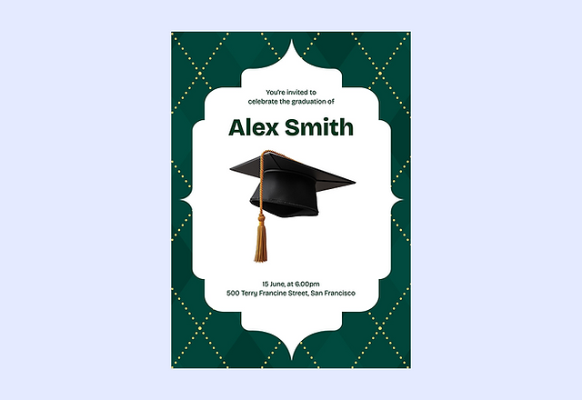 Modern Clean Graduation Invitation
