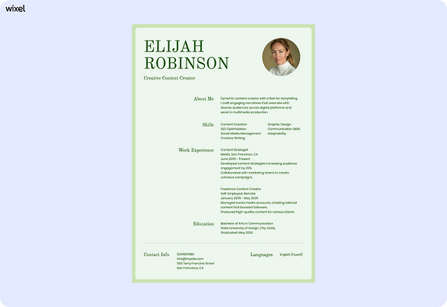 Organic Pastel Creative Resume