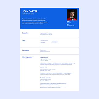 Classic Clean High School Resume