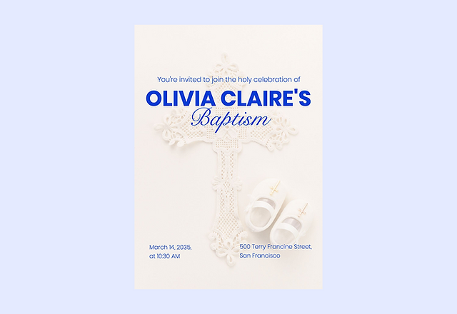 Elegant Clean Baptism Invitation