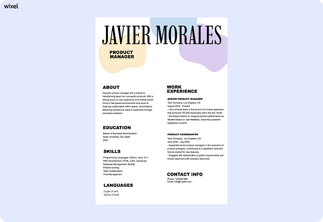 Minimalist Pastel Modern Resume
