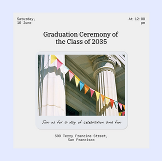 Cute Clean Graduation Invitation