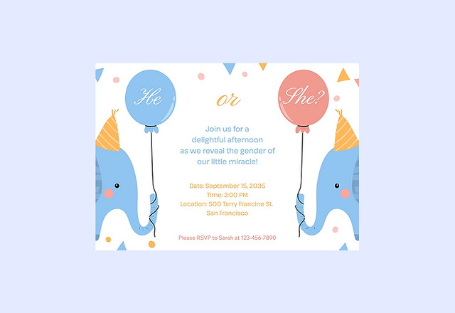 Classic Pastel Gender Reveal Invitation