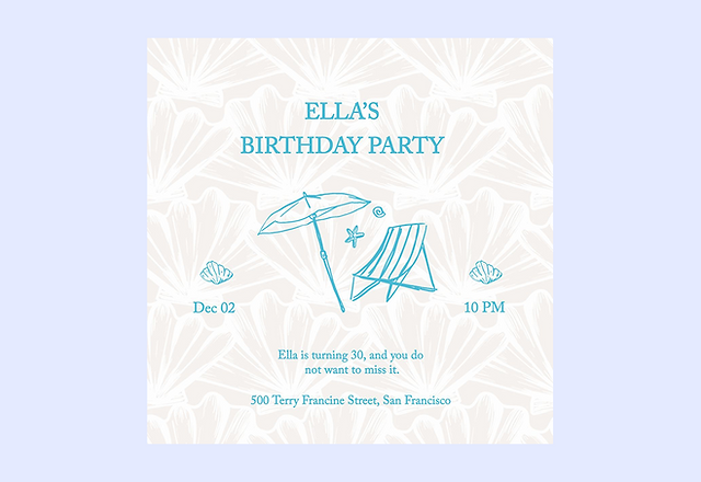 Classic Simple Birthday Invitation