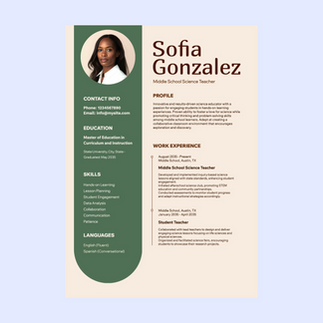 Pop Neon Teacher Resume