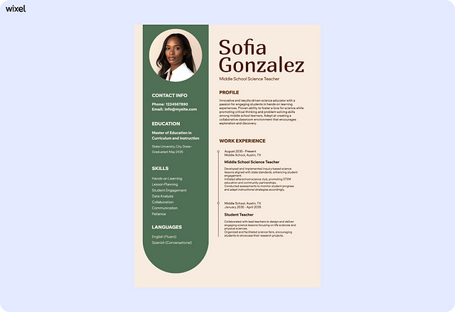 Pop Neon Teacher Resume